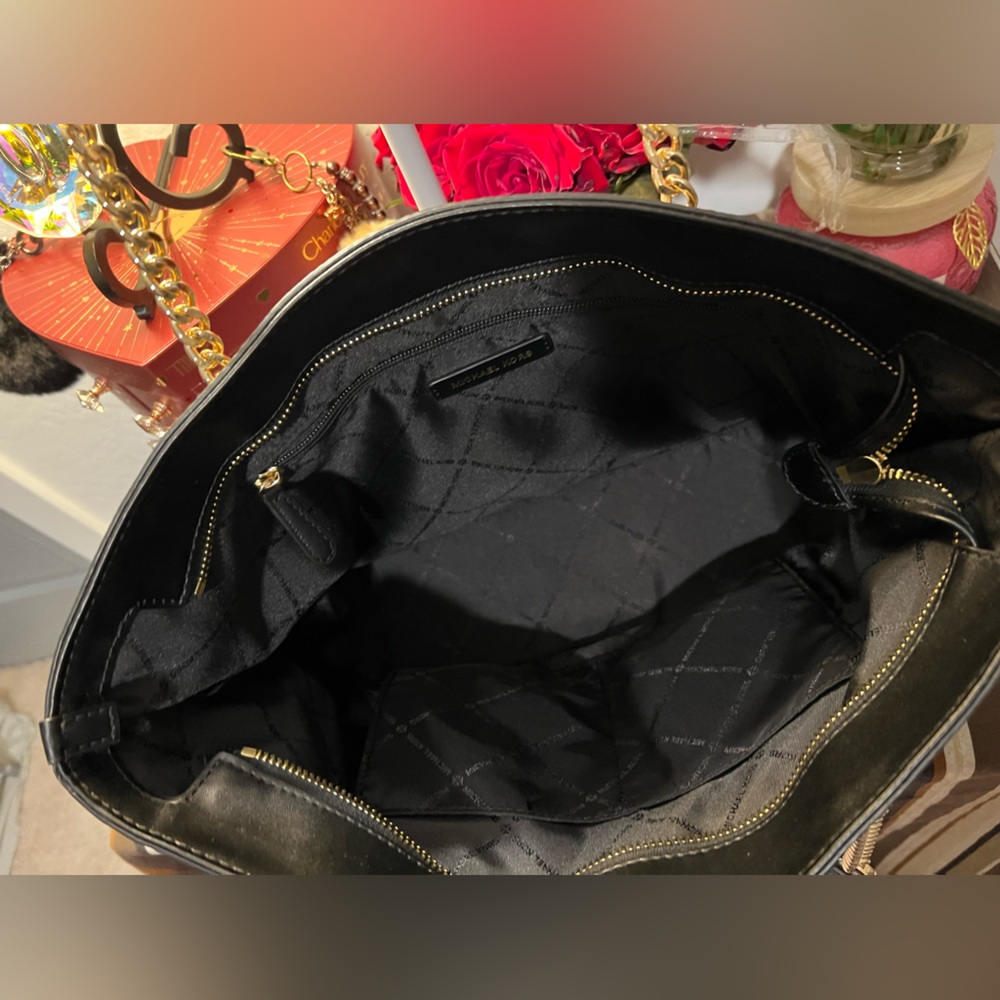 Michael Kors Black Leather Tote Bag - Picture 6 of 16